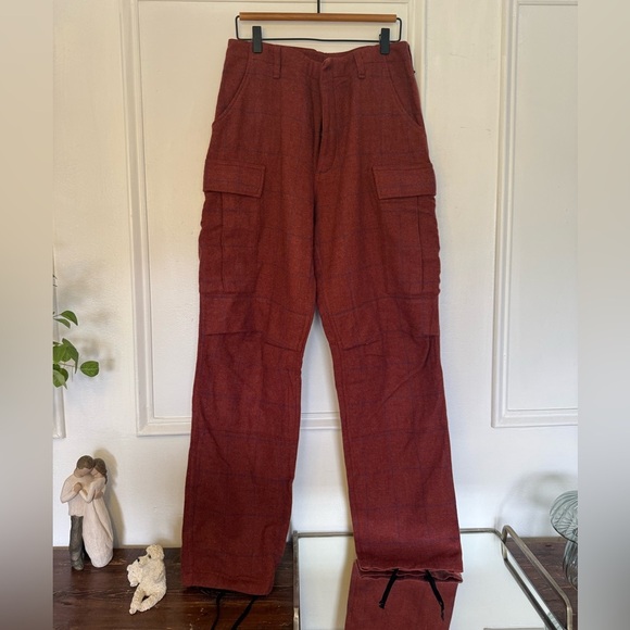 Rag & Bone Red Cargo Pants with Straight Leg - Picture 1 of 10